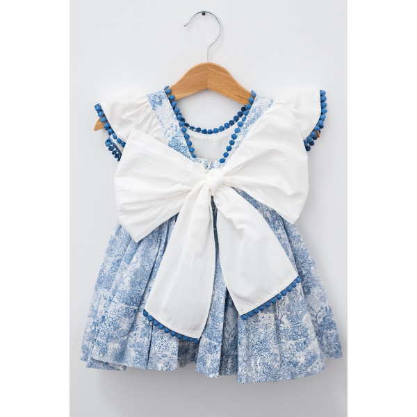 Rochiță cu imprimeu floral albastru